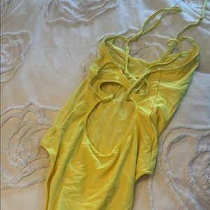 Yellow Women's Swimwear with tie back